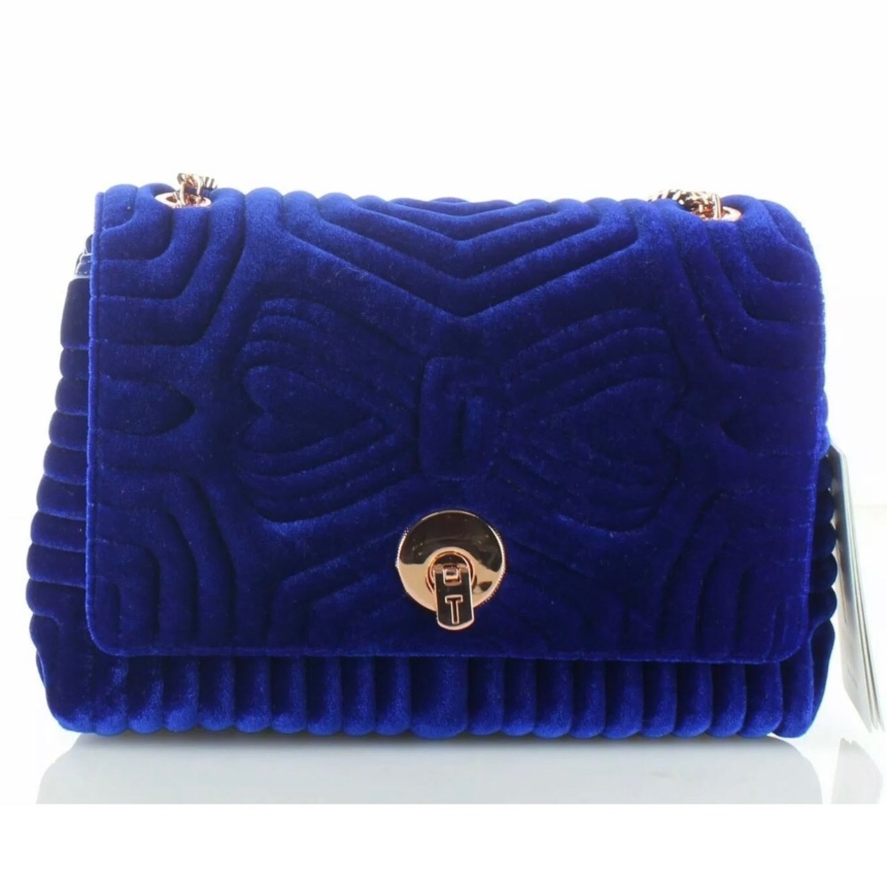 Ted Baker London Blue Velvet Bow Detail Purse!